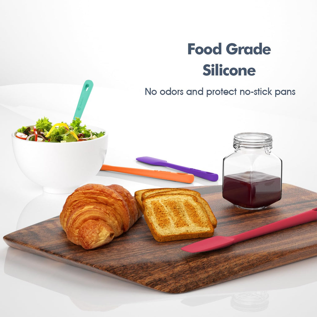ChefAide 5 Pieces Silicone Spatulas Set, Heat Resistant Rubber Spatula