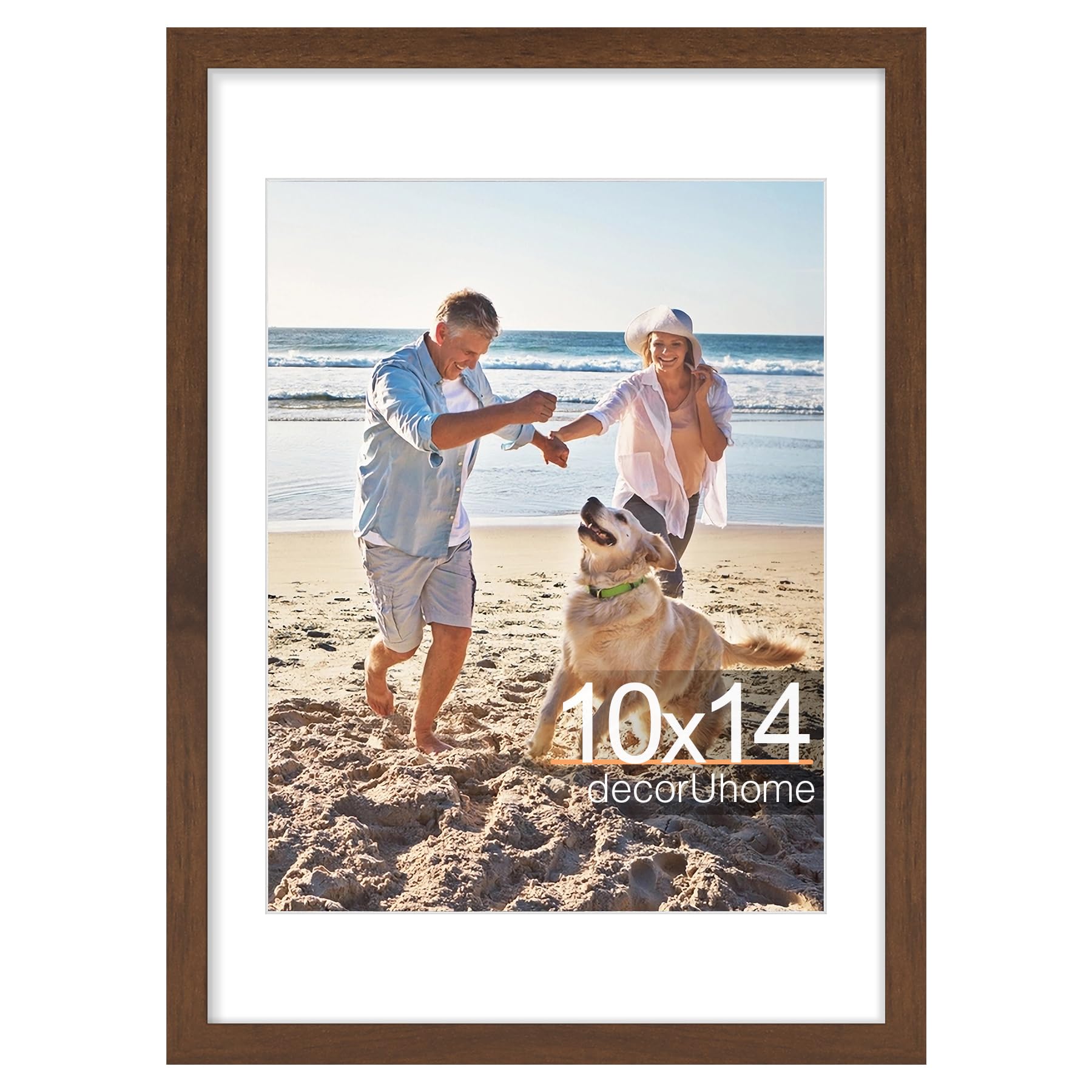 decorUhome 8x10 Picture Frame, Display Pictures 5x7 with Mat or 8x10 without Mat, Wall & Tabletop Display Photo Frame, Black, 1 Pack