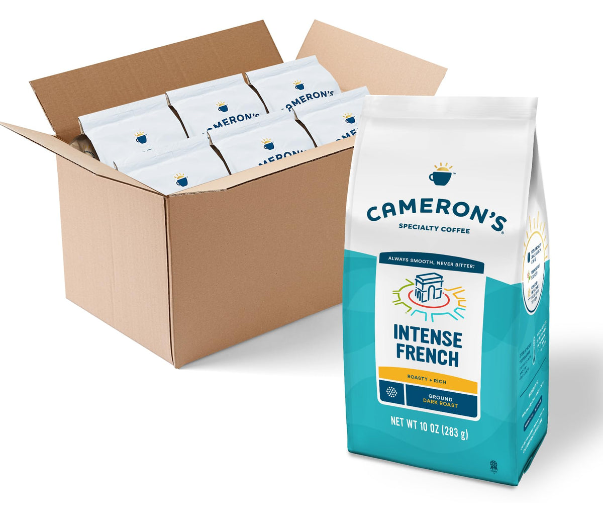 Cameron's Coffee Roasted Ground Coffee Bag, Dark Chocolate Mocha, Smooth Flavored Coffee, Sustainable, Small-batch Roasted, 28 Ounce (Pack of 1)