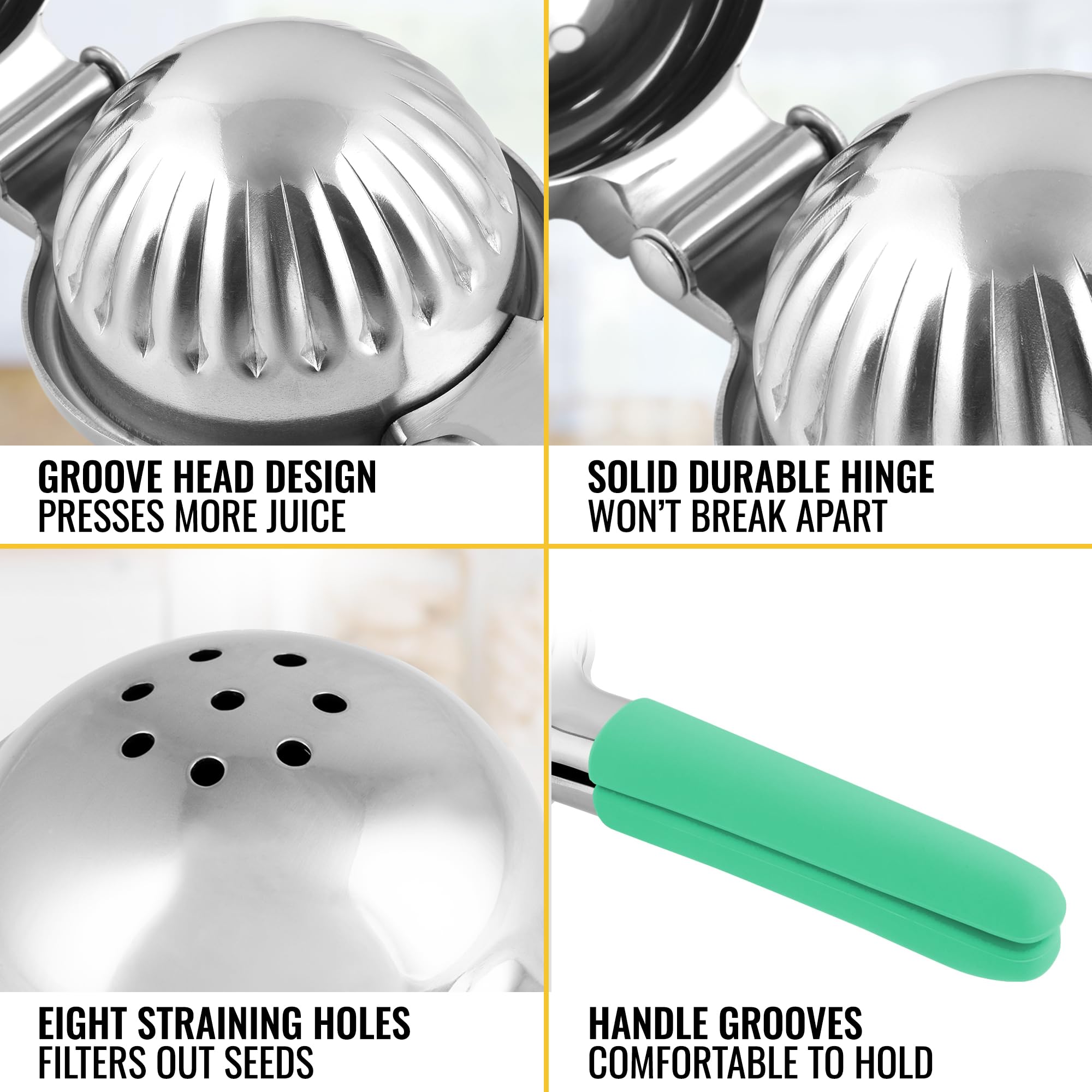 Lemon Squeezer Stainless Steel with Premium Quality Heavy Duty Solid Metal Squeezer Bowl - Large Manual Citrus Press Juicer and Lime Squeezer Stainless Steel - by Zulay Kitchen