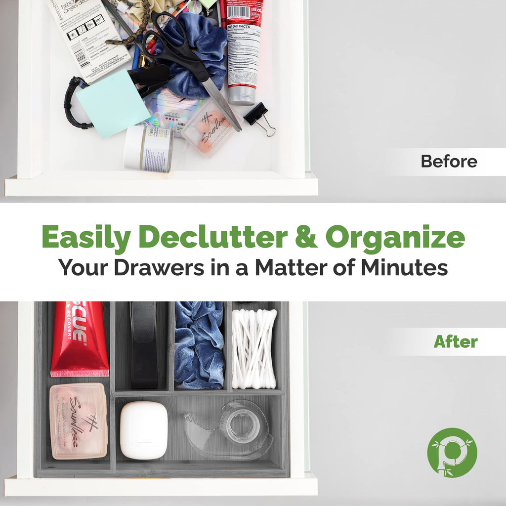 Silverware Organizer - Expandable Kitchen Drawer Organizer - Adjustable Kitchen Drawer Organizer for Utensils, Expandable to 22 Inches Wide, 10 Compartments, Silverware Tray for Drawer