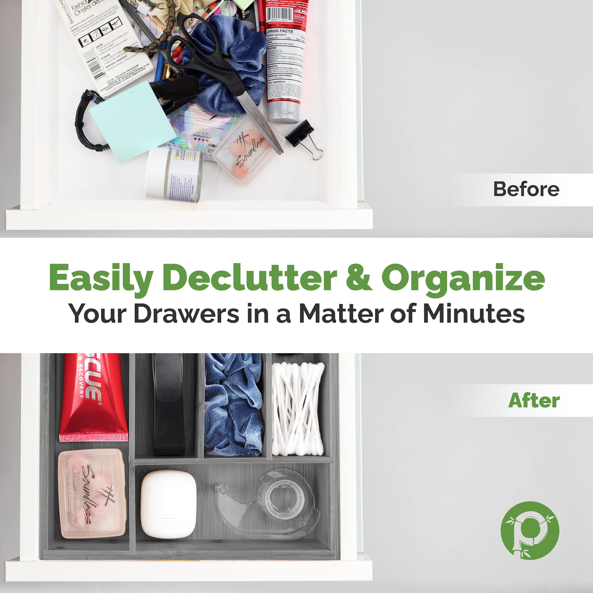 Silverware Organizer - Expandable Kitchen Drawer Organizer - Adjustable Kitchen Drawer Organizer for Utensils, Expandable to 22 Inches Wide, 10 Compartments, Silverware Tray for Drawer