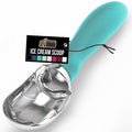 GORILLA GRIP BPA-Free Heavy Duty Ice Cream Scoop, Comfortable Ergonomic Handle, Professional Grade Scooper for Perfect Round Scoops, Spoon Frozen Hard Gelato, Sorbet, Cookie Dough, Kitchen Tool, Black