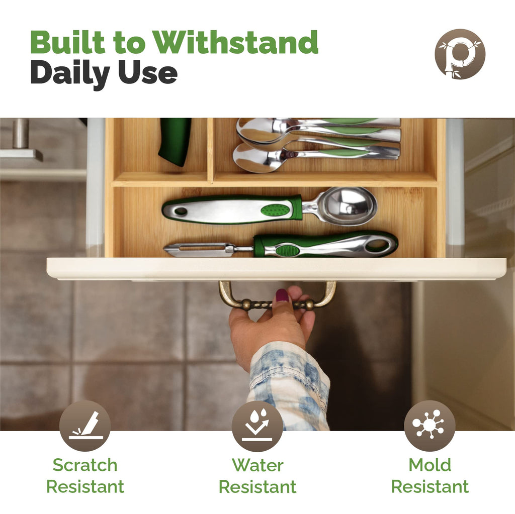 Silverware Organizer - Expandable Kitchen Drawer Organizer - Adjustable Kitchen Drawer Organizer for Utensils, Expandable to 22 Inches Wide, 10 Compartments, Silverware Tray for Drawer