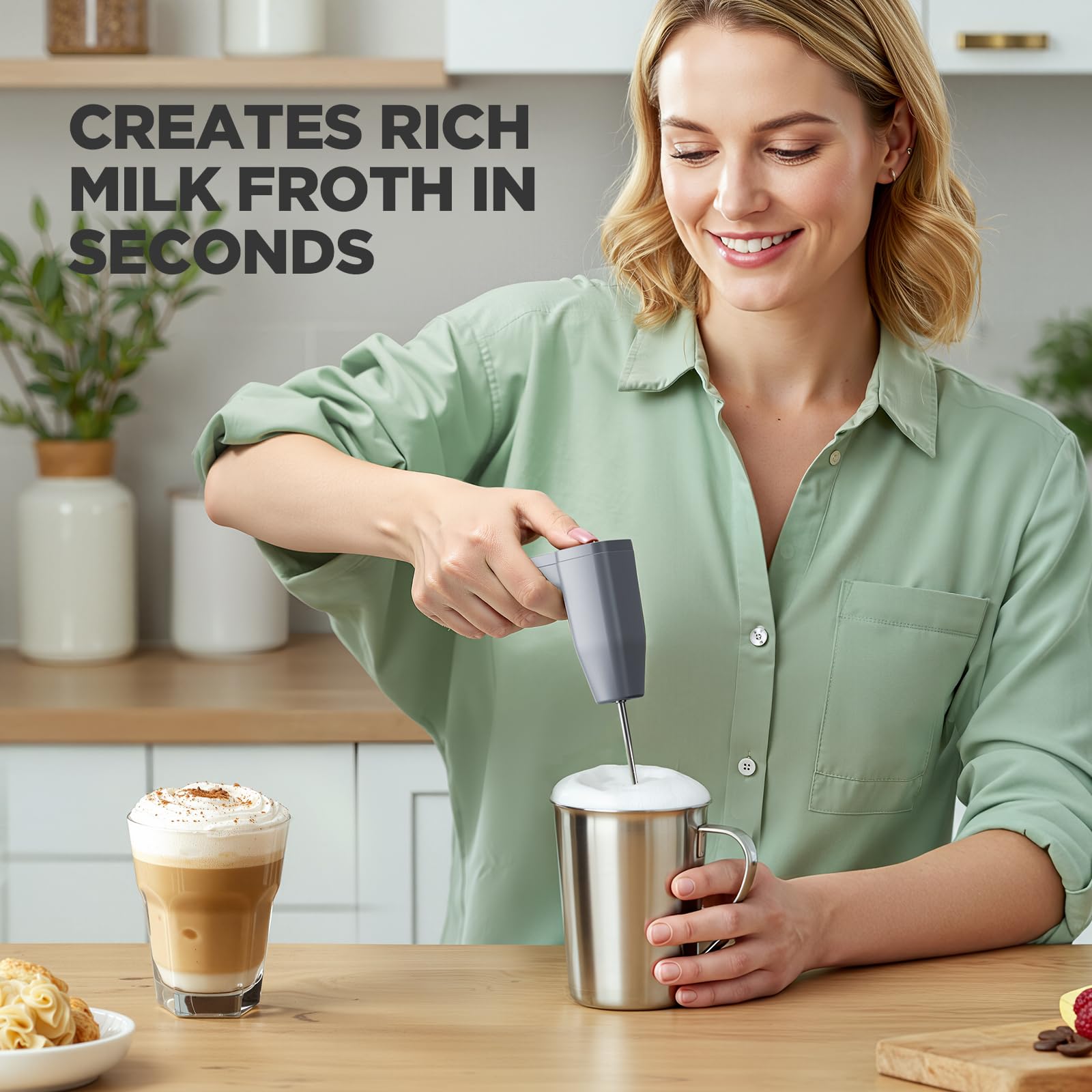 Tastyle 330MF Single Serve Coffee Maker with Built-in Detachable Milk Frother, Iced and Hot Coffee Machine for K Cup & Grounds, 40oz Removable Water Reservoir, 6 Cup Sizes, Fits 7.3" Travel Mug, Black
