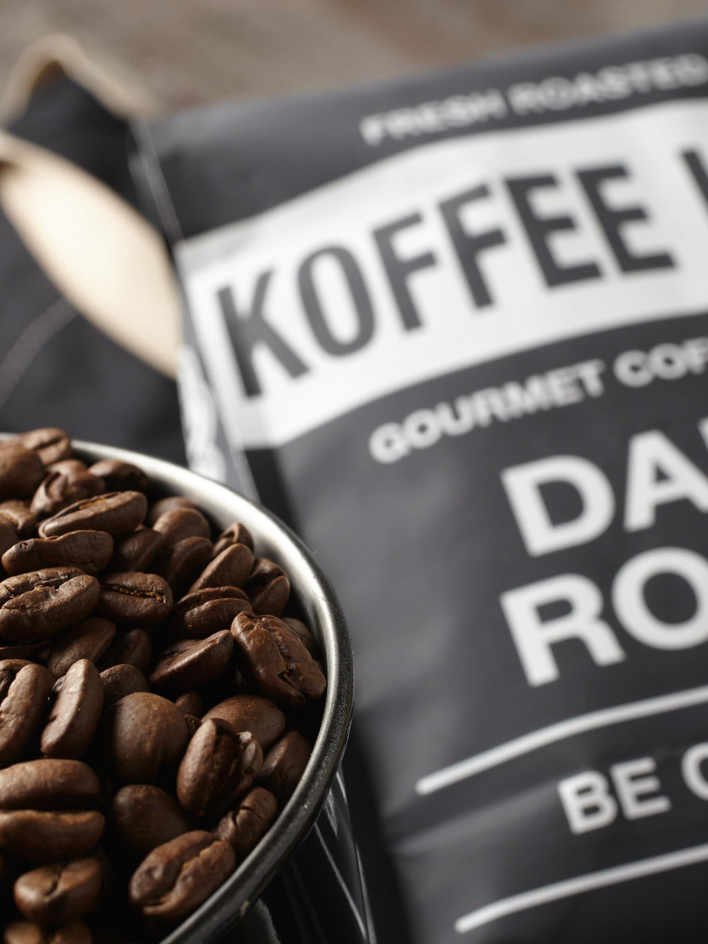 Koffee Kult Dark Roast Whole Bean Coffee - Small Batch 100% Arabica Gourmet Blend, Smooth and Well Balanced Artisan Roasted in 32oz Resealable Package