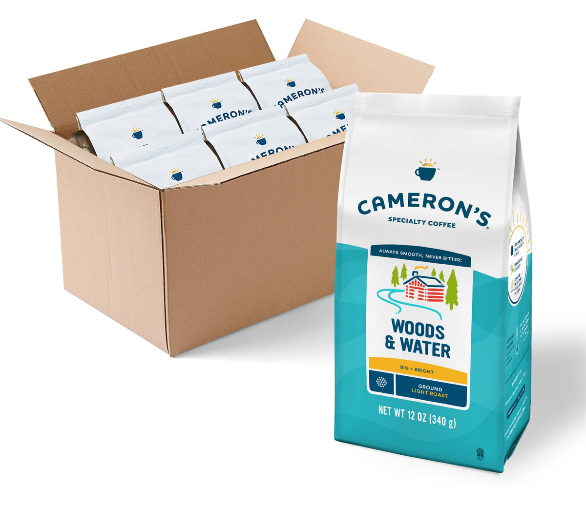 Cameron's Coffee Roasted Ground Coffee Bag, Dark Chocolate Mocha, Smooth Flavored Coffee, Sustainable, Small-batch Roasted, 28 Ounce (Pack of 1)