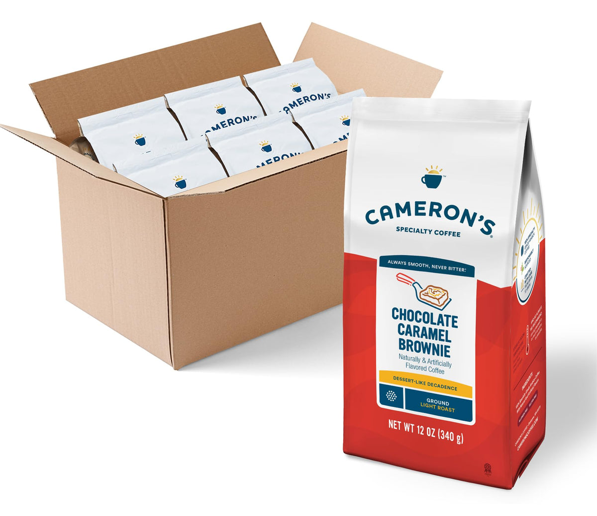 Cameron's Coffee Roasted Ground Coffee Bag, Dark Chocolate Mocha, Smooth Flavored Coffee, Sustainable, Small-batch Roasted, 28 Ounce (Pack of 1)