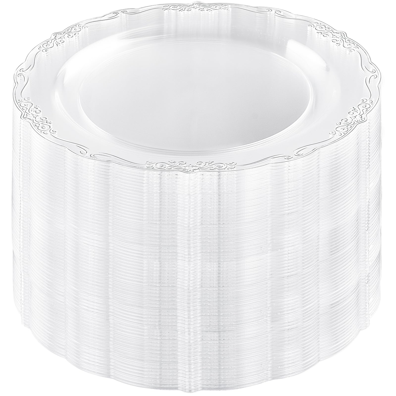 DaYammi 60PCS White Plastic Plates, Heavy Duty White Disposable Plates Premium 10inch Dinner Plates Hard Plastic Plates Disposable for Party Wedding Bridal Shower