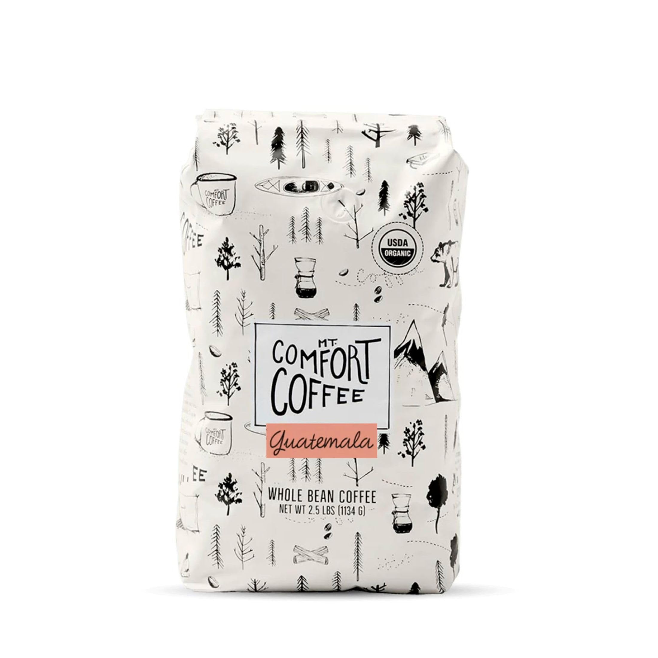 Mt. Comfort Coffee Organic Peru Medium Roast, 2.5 Pounds - Flavor Notes of Nutty, Chocolate, & Citrus - Sourced From Small, Peruvian Coffee Farms - Roasted Whole Beans