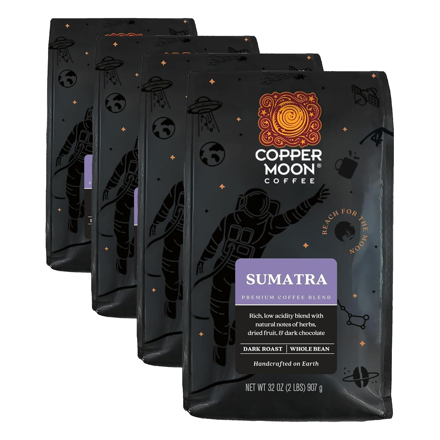 Copper Moon Medium Roast Whole Bean Coffee, Stargazer Blend, 2 Lb