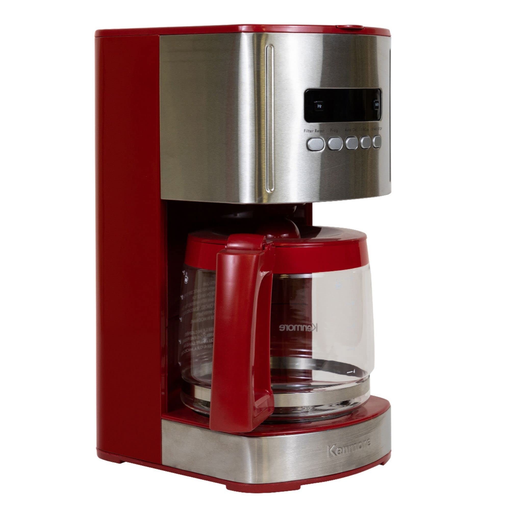 Kenmore Drip Coffee Maker - Programmable Cafe Machine With Glass Pot, Regular & Bold Brew, Auto Shut Off Large Water Reservoir, Reusable Filter, Kitchen Appliances For Cafeteria Barista, 12 Cup Black