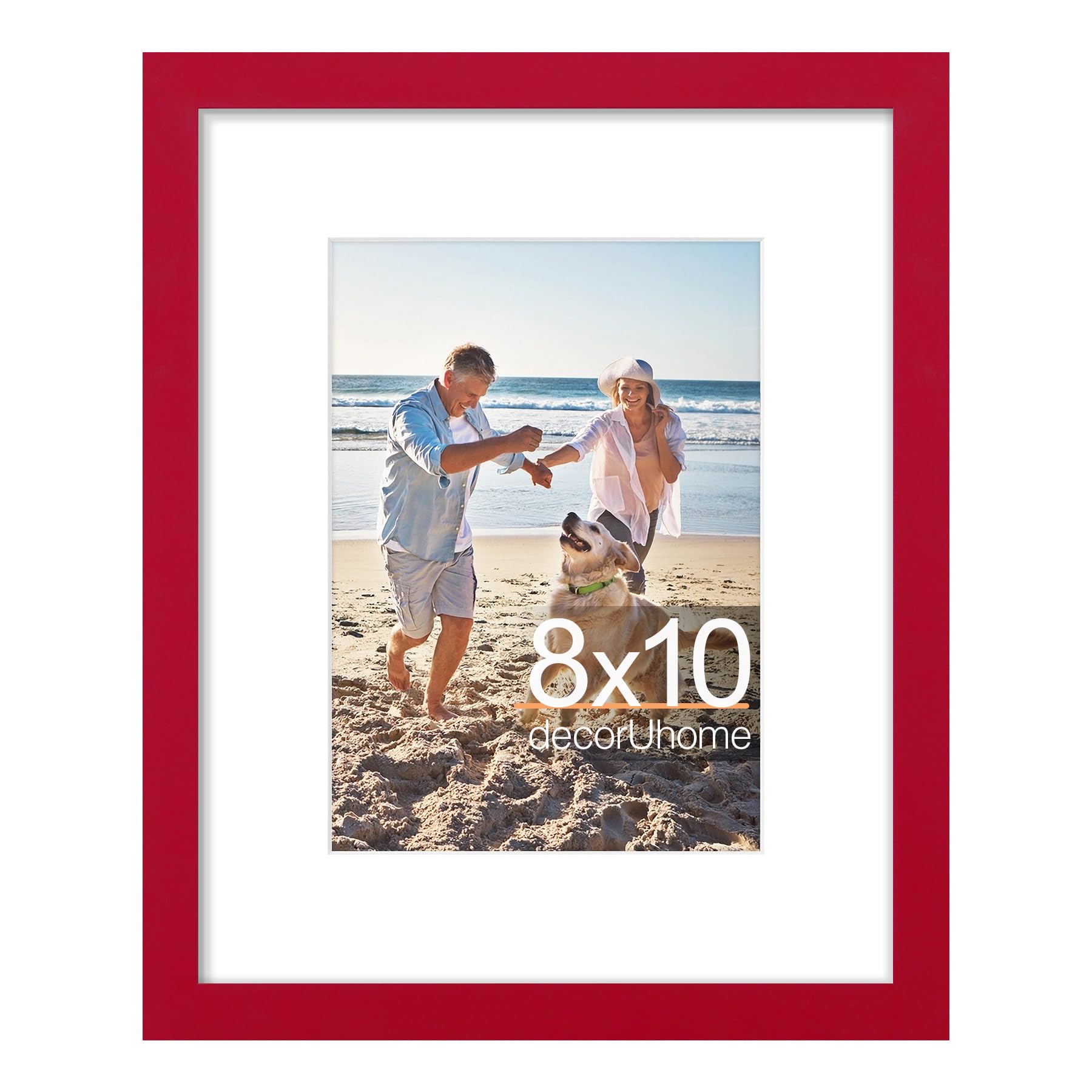 decorUhome 8x10 Picture Frame, Display Pictures 5x7 with Mat or 8x10 without Mat, Wall & Tabletop Display Photo Frame, Black, 1 Pack