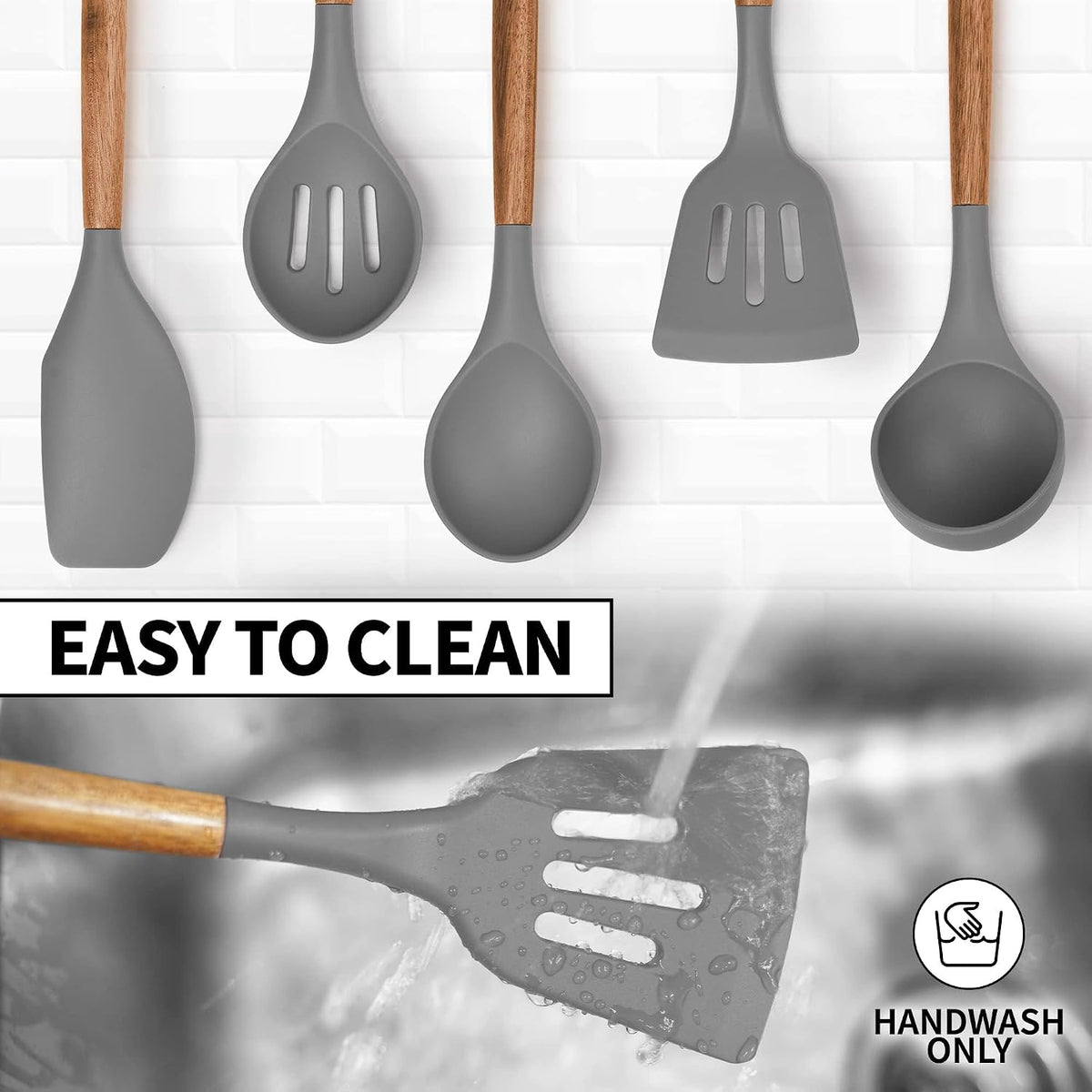 Zulay Kitchen 5 Piece Silicone Utensil Set