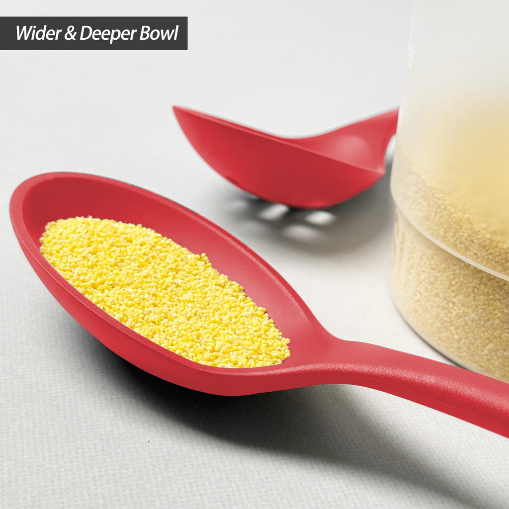 Silicone Spoons for Cooking - Extra Large Kitchen Spoons for Mixing, Serving, & Stirring - 600°F Heat-Resistant Non Stick Utensils Ladle & Skimmer- Dishwasher Safe, Black