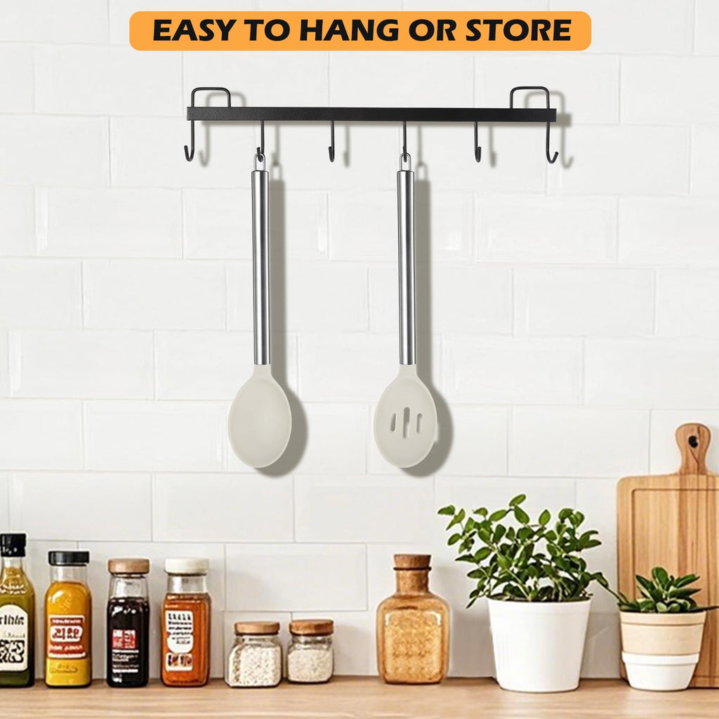 MANJIA Silicone Slotted and Solid Cooking Spoons Set, 2 Piece, Khaki