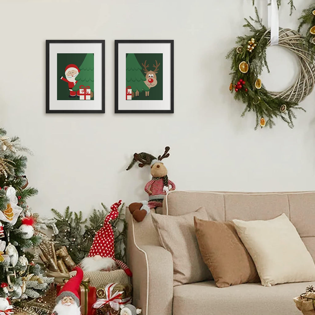 upsimples 8x10 Picture Frame Set of 5, Display Pictures 5x7 with Mat or 8 x 10 Without, Wall Gallery Photo Frames, Black