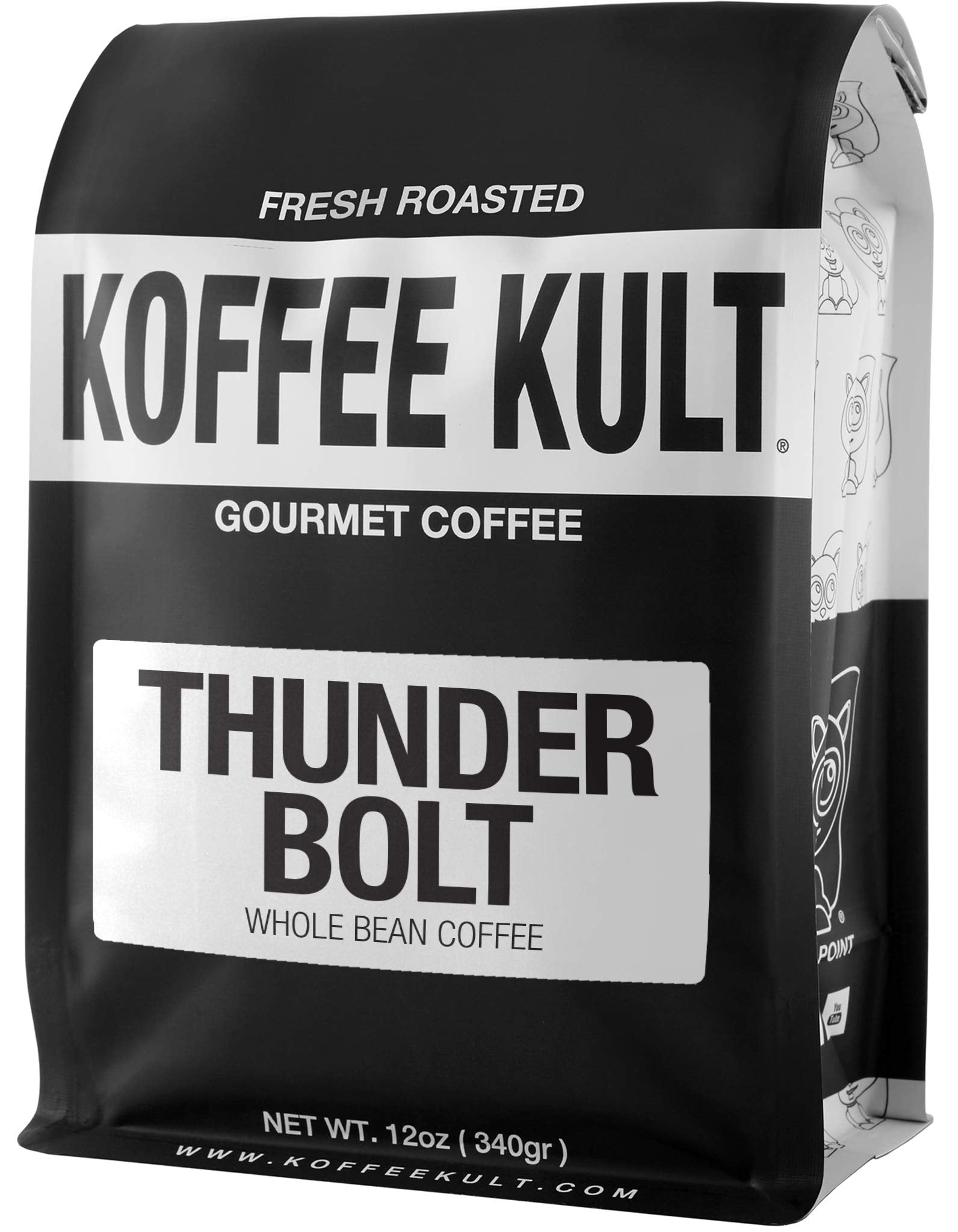 Koffee Kult Dark Roast Whole Bean Coffee - Small Batch 100% Arabica Gourmet Blend, Smooth and Well Balanced Artisan Roasted in 32oz Resealable Package