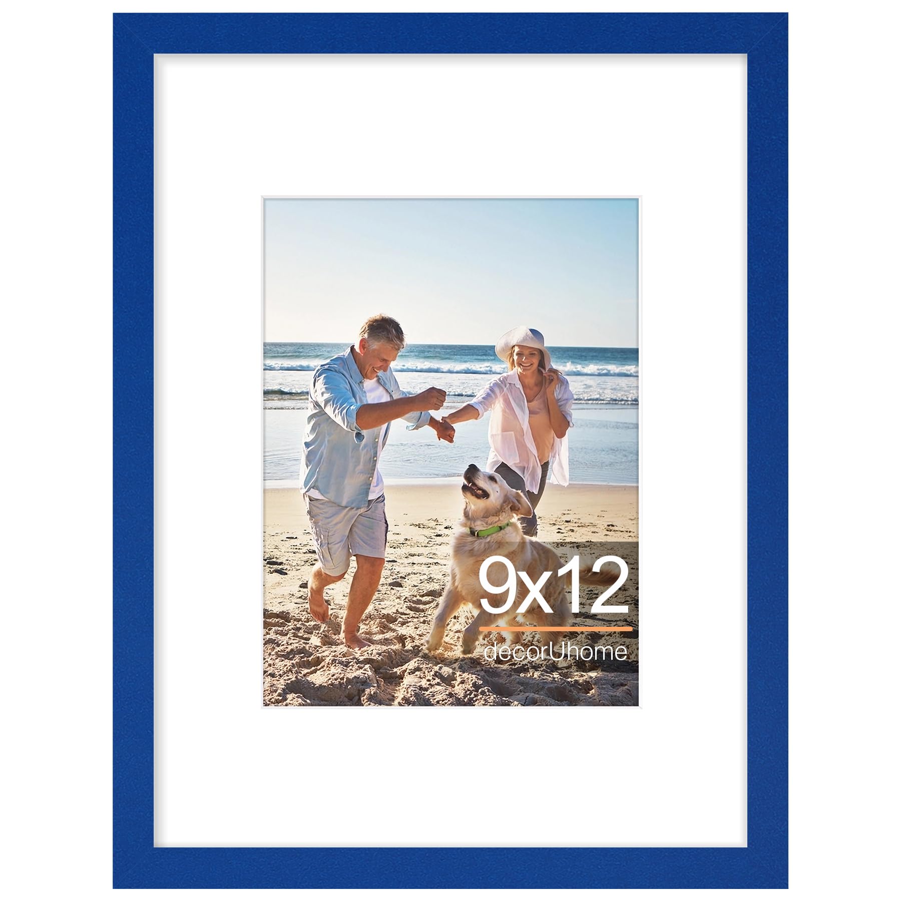 decorUhome 8x10 Picture Frame, Display Pictures 5x7 with Mat or 8x10 without Mat, Wall & Tabletop Display Photo Frame, Black, 1 Pack