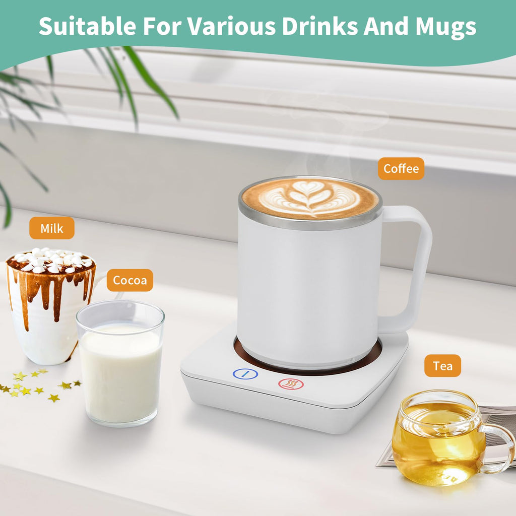 VOBAGA Imitation Wood Grain Coffee Cup Warmer & Mug Warmer for Desk, Electric Coffee Warmer Plate with 3-Temp Settings for Tea, Cocoa, Milk with Auto Shut Off After 4 Hours, Coffee Gifts for Women Men