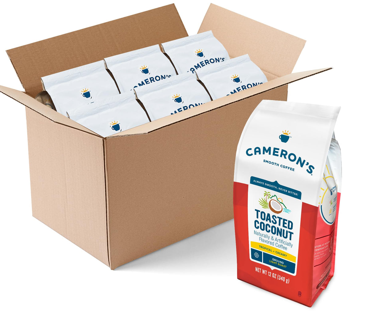 Cameron's Coffee Roasted Ground Coffee Bag, Dark Chocolate Mocha, Smooth Flavored Coffee, Sustainable, Small-batch Roasted, 28 Ounce (Pack of 1)