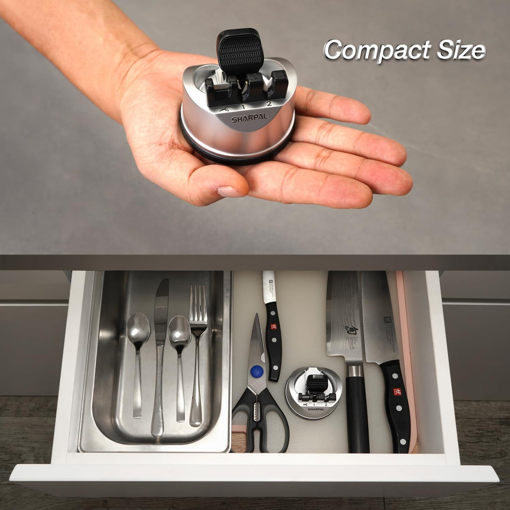 SHARPAL 191H Knife Scissors Sharpener | Repairs, Restores & Sharpens Straight, Serrated & Kitchen Knives – Versatile Sharpening Tool for Blades