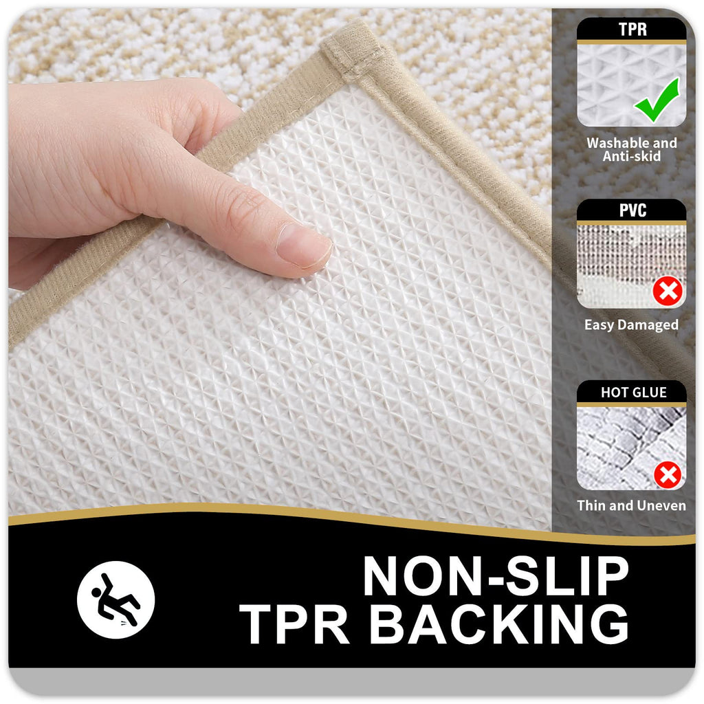 OLANLY Bathroom Rugs Sets 3 Piece, Soft Absorbent Microfiber Bath Mats and U-Shaped Contour Toilet Rug, Home Decor Accessories, Non-Slip, Bath Mat Set for Bathroom (30"x20"+24"x16"+24"x20", Grey)