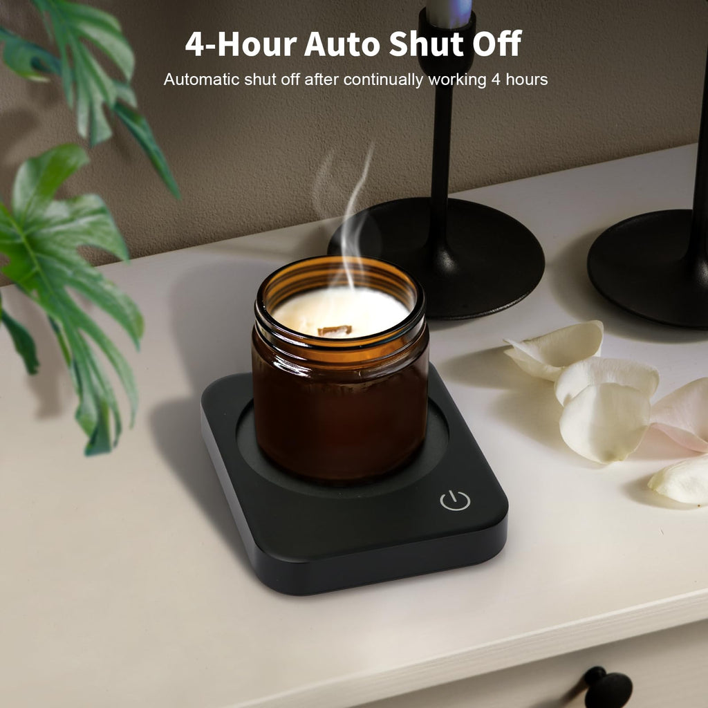 VOBAGA Imitation Wood Grain Coffee Cup Warmer & Mug Warmer for Desk, Electric Coffee Warmer Plate with 3-Temp Settings for Tea, Cocoa, Milk with Auto Shut Off After 4 Hours, Coffee Gifts for Women Men