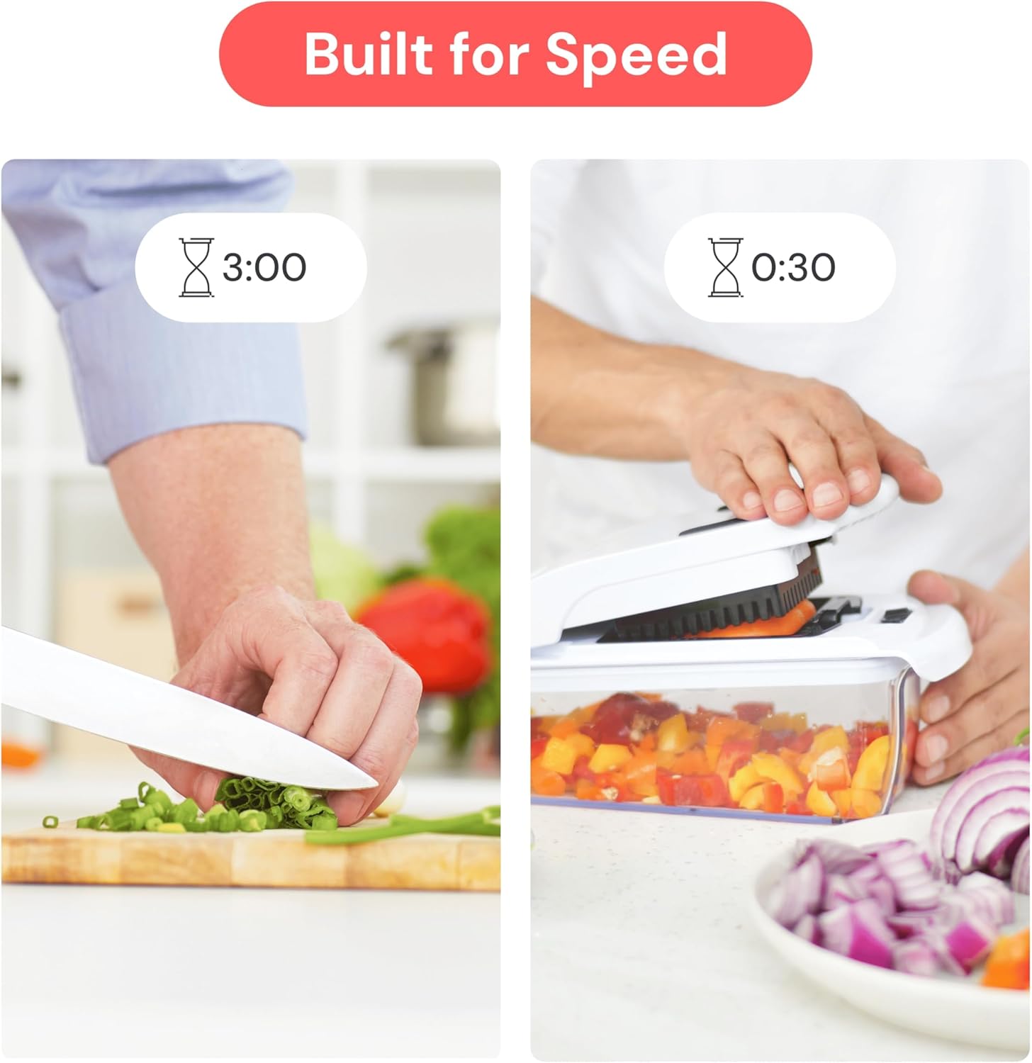 Fullstar The Original Pro Chopper - Vegetable Chopper and Spiralizer, Food Chopper with Container, Fruit Slicer, Kitchen Gadgets & Gifts, Home Essentials (7 in 1, White)