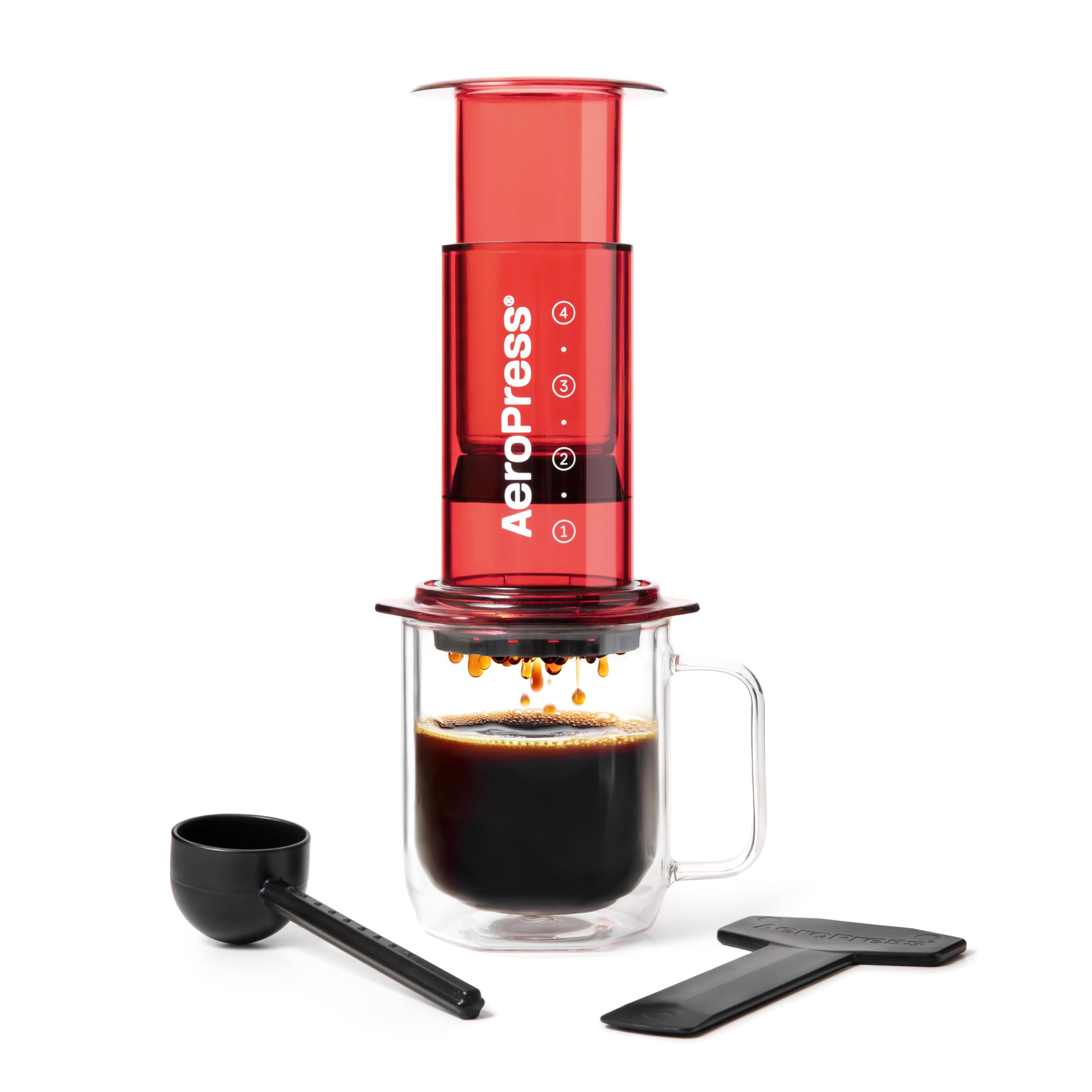 AeroPress Original Coffee Press - All-in-One French Press, Pour-Over & Espresso Style Manual Brewer, 2 Min Brew for Less Bitterness, More Flavor, Small Portable Coffee Maker, Travel & Camping