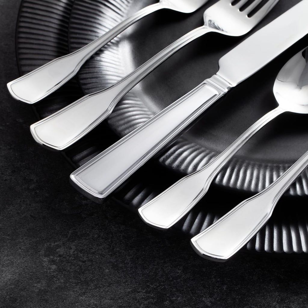 KINGSTONE 20-Piece Silverware Set, 18/10 Stainless Steel Flatware Set for 4, Tableware Cutlery Set, Utensil Sets for Home Restaurant, Mirror Finish, Dishwasher Safe