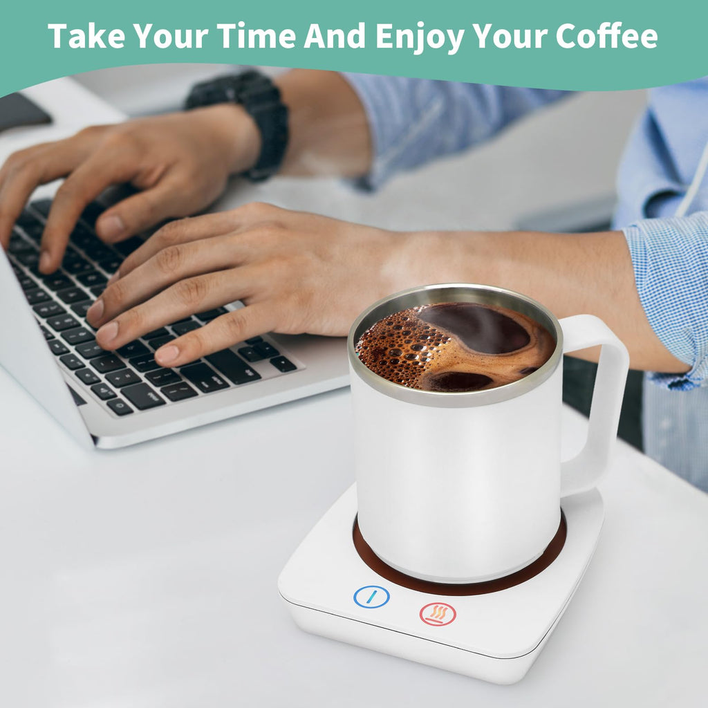 VOBAGA Imitation Wood Grain Coffee Cup Warmer & Mug Warmer for Desk, Electric Coffee Warmer Plate with 3-Temp Settings for Tea, Cocoa, Milk with Auto Shut Off After 4 Hours, Coffee Gifts for Women Men