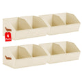 Homsorout Closet Organizers and Storage Bins - 8 Pack Collapsible Divided Trapezoidal Cube Storage Bins Baskets with Orange Handle for Organizing Clothes Blankets, Toys, Books, Towels(Beige)