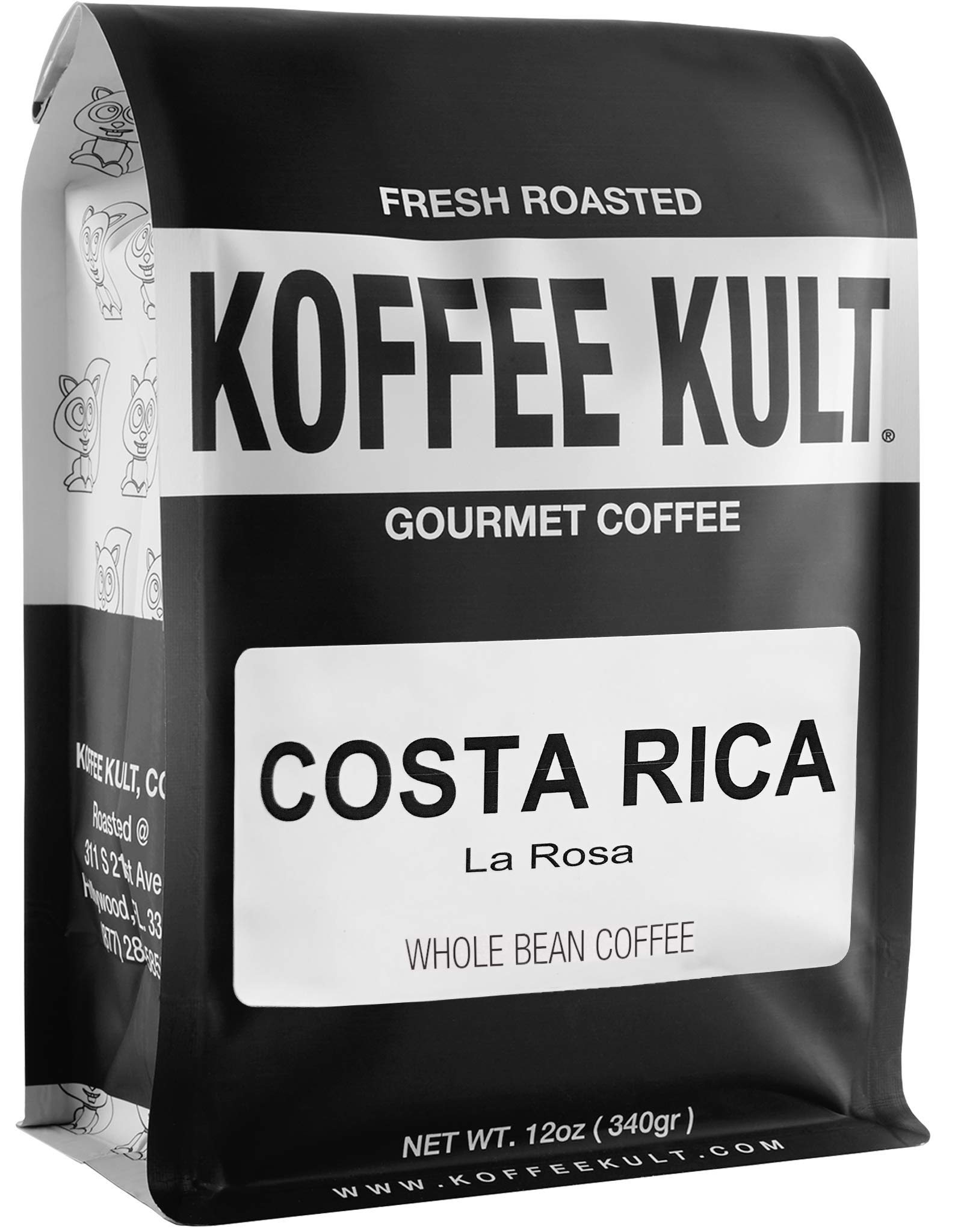 Koffee Kult Costa Rican Honey Processed Coffee - Medium Roast Single Origin Coffee Beans 100% Arabica Specialty Coffee Whole Bean (32oz)