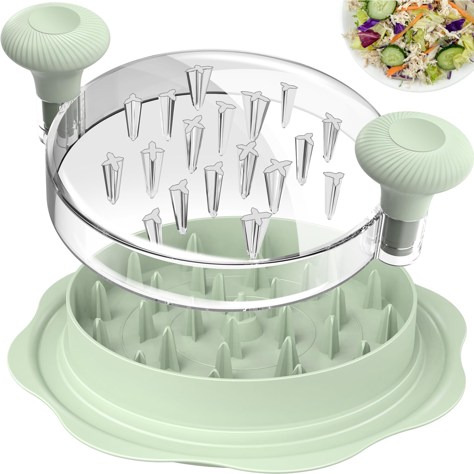 Ukeetap 10" Pro Chicken Shredder Tool Twist Large for Kitchen, BPA-Free Food-Safe Meat Grinder, Visible Chicken Breast Meat Shredder with Strong Anti-Slip Bottom & Ergonomic Handle, Black