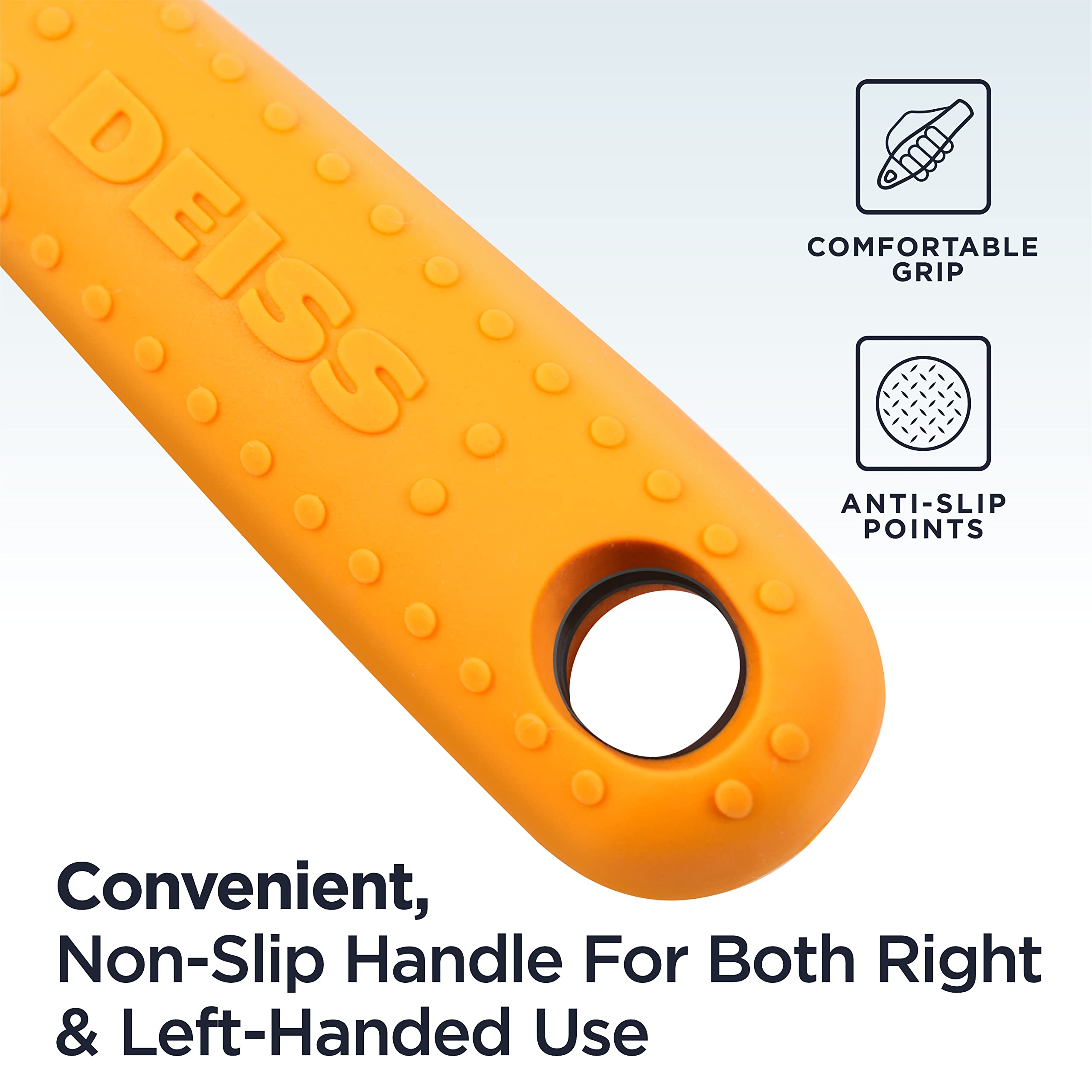Deiss PRO Swivel Vegetable Peeler - Sharp Stainless Steel Peeler With Easy Non-Slip Hand Grip, Potato Peelers For Kitchen, Fruit, Carrot, Apple, Veggie, Kiwi, Durable, And Dishwasher Safe (ORANGE)