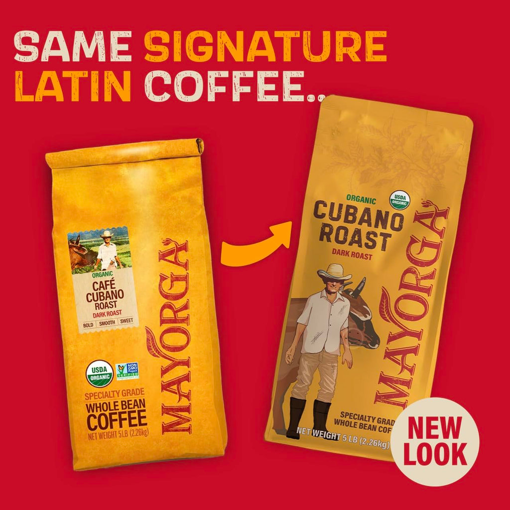 Mayorga Organic Coffee 2lb Cafe Cubano Roast - Dark Roast Whole Bean Specialty Grade Coffee, 100% Arabica, Slow Roasted, Bold and Smooth Flavor with Low Acidity - USDA Organic, Non-GMO, Kosher