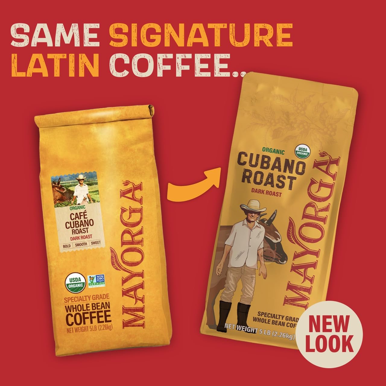 Mayorga Organic Coffee 2lb Cafe Cubano Roast - Dark Roast Whole Bean Specialty Grade Coffee, 100% Arabica, Slow Roasted, Bold and Smooth Flavor with Low Acidity - USDA Organic, Non-GMO, Kosher