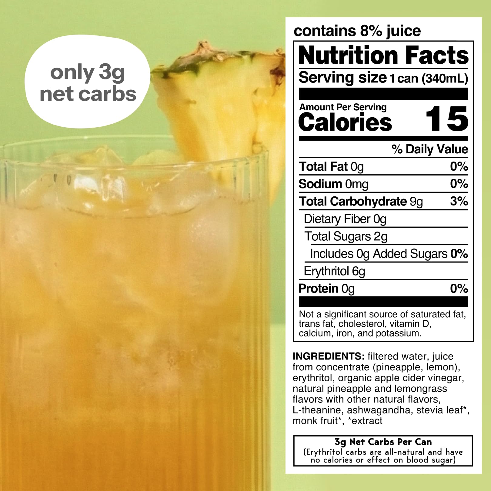 Moment Botanical Tea (Shark Tank) - Non Carbonated - Calm, Clarity & Relaxation with L-Theanine & Ashwagandha - Non Alcoholic Drinks - Sparkling Adaptogen Drink - 0 Sugar 0 Caffeine - 12 Pack 11.5 fl oz