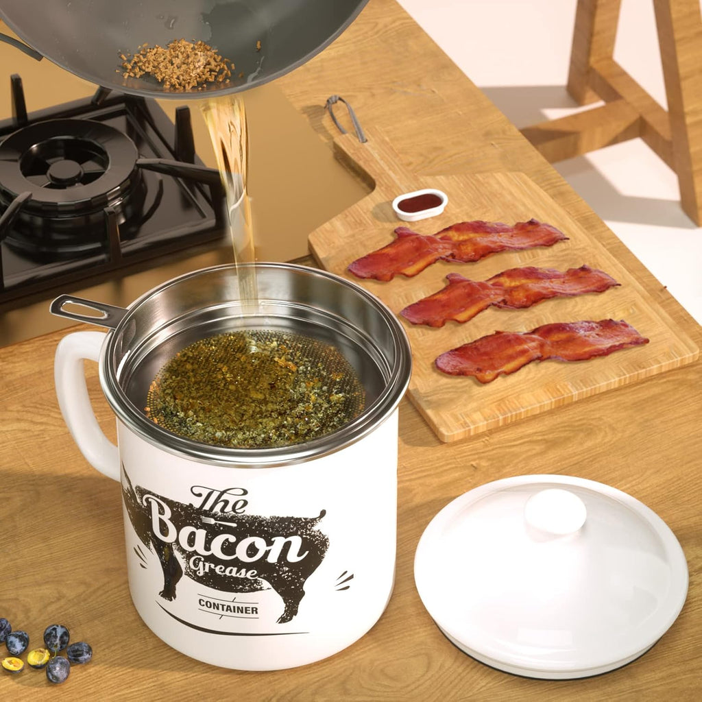 Red Meat Chopper and White Bacon Grease Container