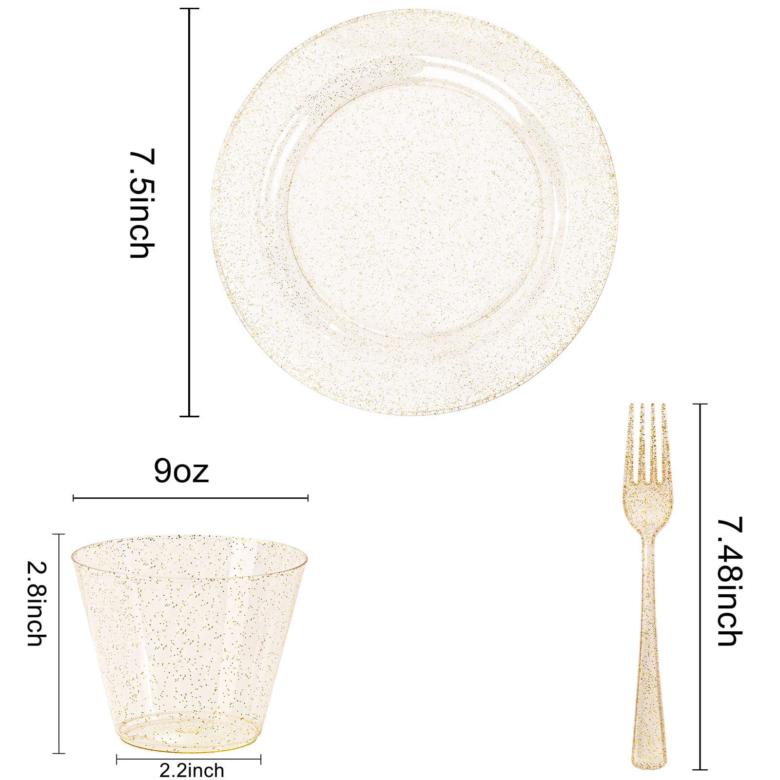 WELLIFE 600 PCS Silver Disposable Dinnerware Set for 100 Guests, Wedding Reception Plates & Silver Plastic Tableware, Dinner & Salad Plates, Cups, Forks, Knives & Spoons for Weddings & Elegant Events