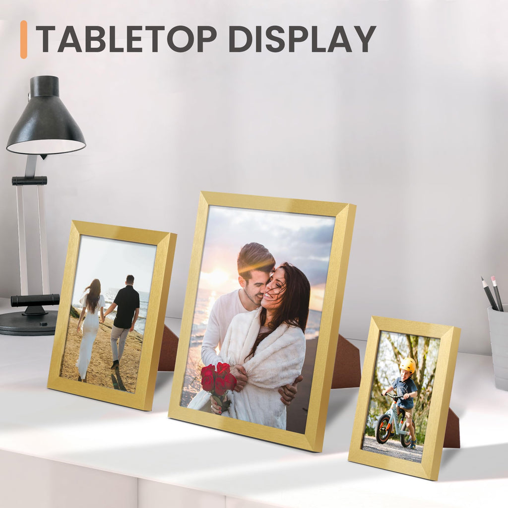 upsimples 10 Pack Picture Frames Collage Wall Decor for Mounting or Tabletop Display, Photo Gallery Frame Set for Family, Multi Sizes Including 8x10, 5x7, 4x6, Black