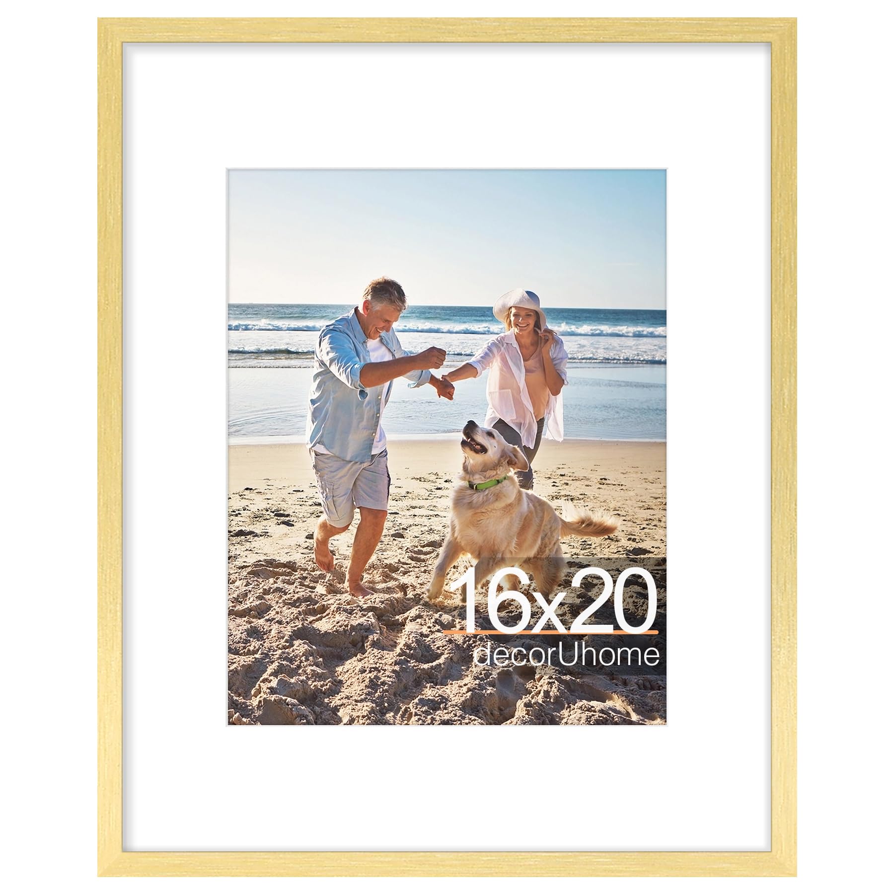 decorUhome 8x10 Picture Frame, Display Pictures 5x7 with Mat or 8x10 without Mat, Wall & Tabletop Display Photo Frame, Black, 1 Pack