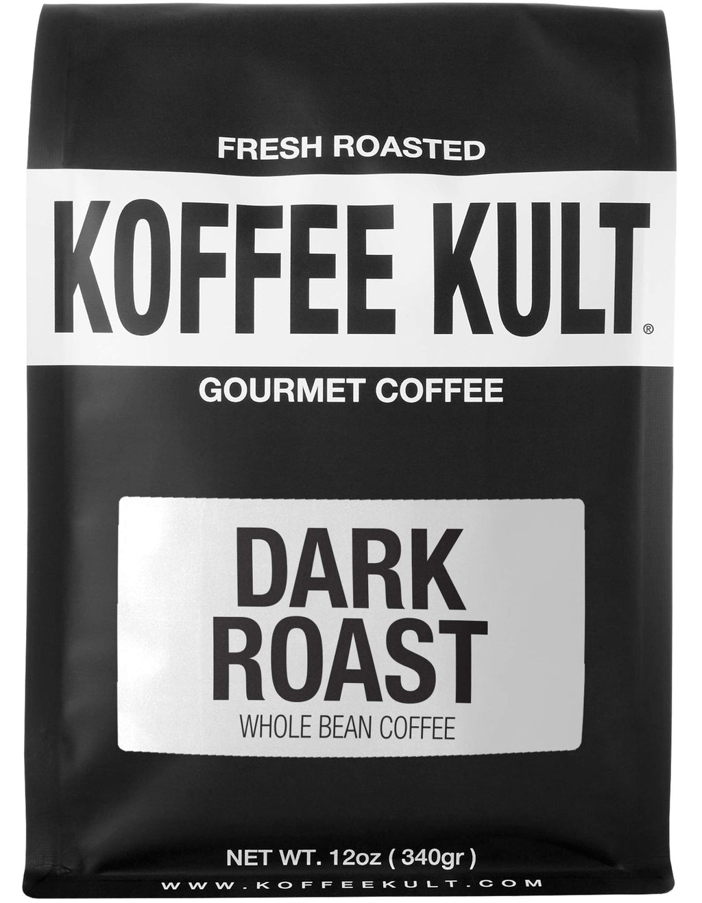 Koffee Kult Dark Roast Whole Bean Coffee - Small Batch 100% Arabica Gourmet Blend, Smooth and Well Balanced Artisan Roasted in 32oz Resealable Package