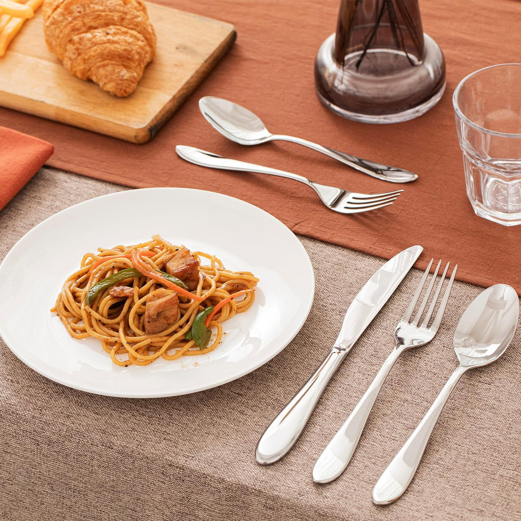 KINGSTONE 30-Piece Silverware Set for 6,18/10 Premium Stainless Steel Flatware Set, for Home, Restaurant, Wedding and Party Use,Mirror-Polished Cutlery Set, Dishwasher Safe
