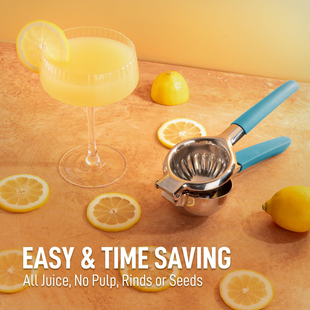 Lemon Squeezer Stainless Steel with Premium Quality Heavy Duty Solid Metal Squeezer Bowl - Large Manual Citrus Press Juicer and Lime Squeezer Stainless Steel - by Zulay Kitchen