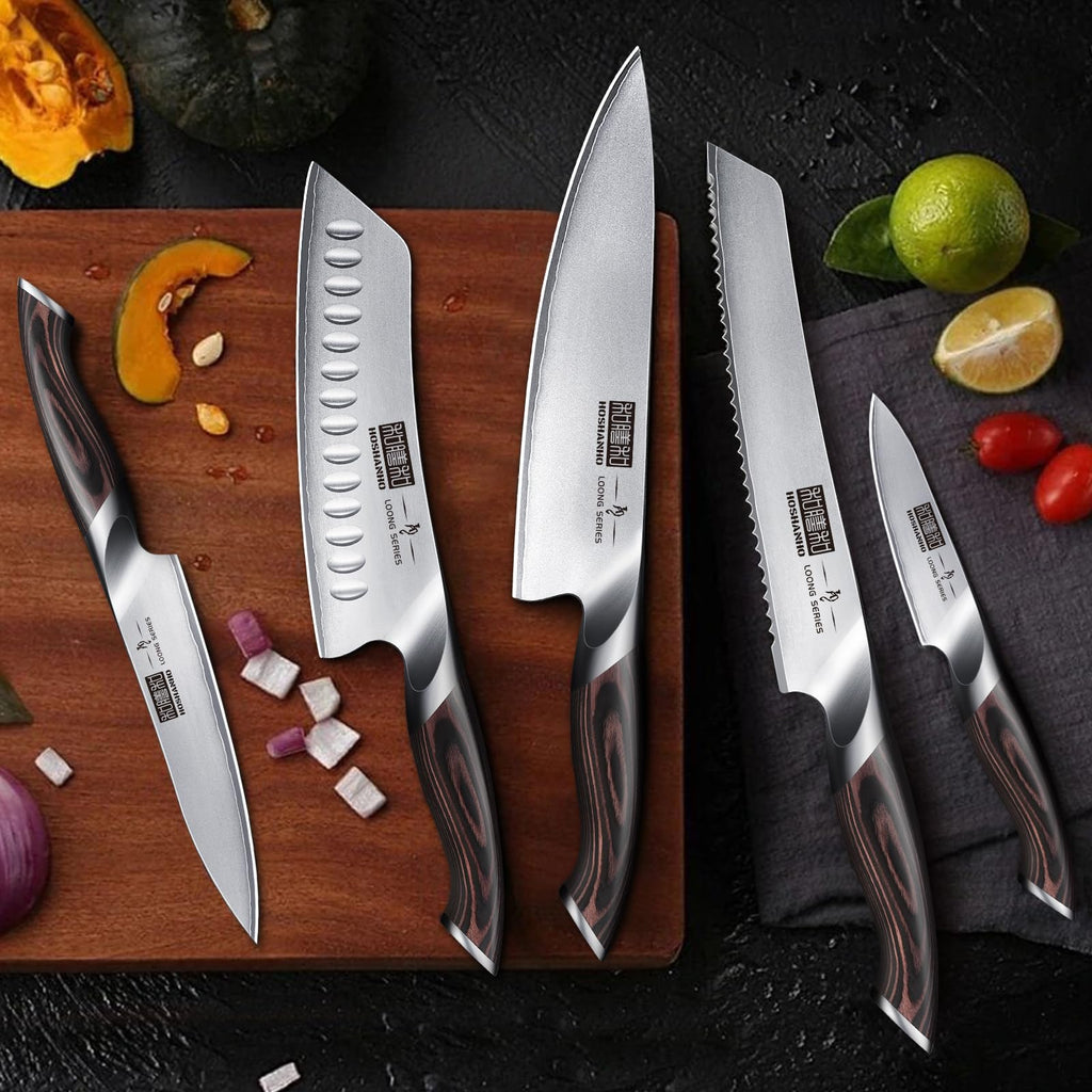 HOSHANHO 3.75 inch Paring Knife, Japanese High Carbon Stainless Steel Small Kitchen Knives, Ultra Sharp Fruit Knife with Ergonomic Pakkawood Handle
