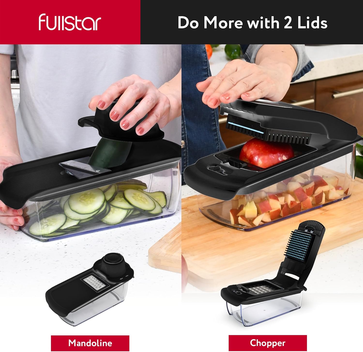 fullstar Bundle: Chopper and 2 Silicone Lids