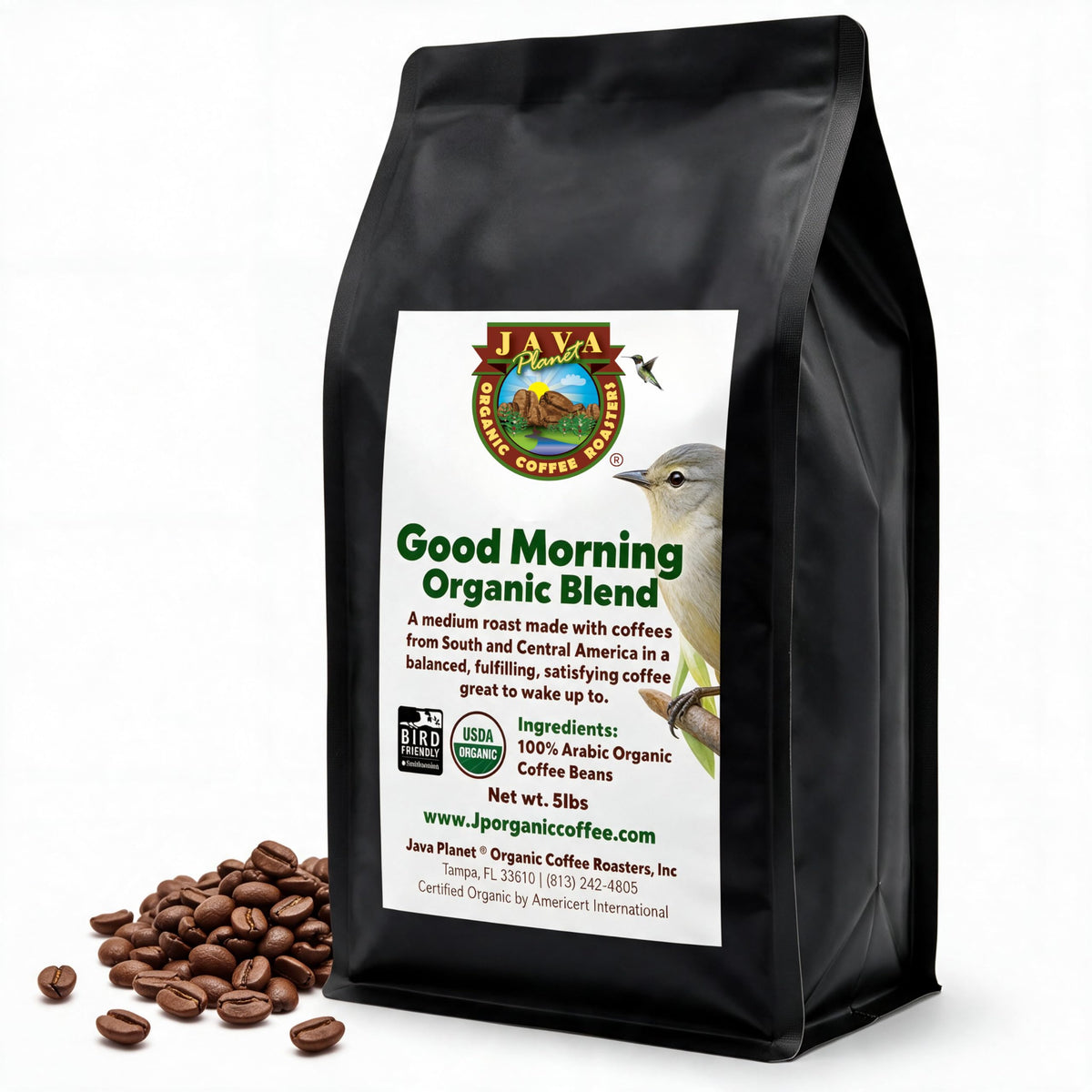 Java Planet Low Acid Organic Espresso Whole Bean Coffee 16oz