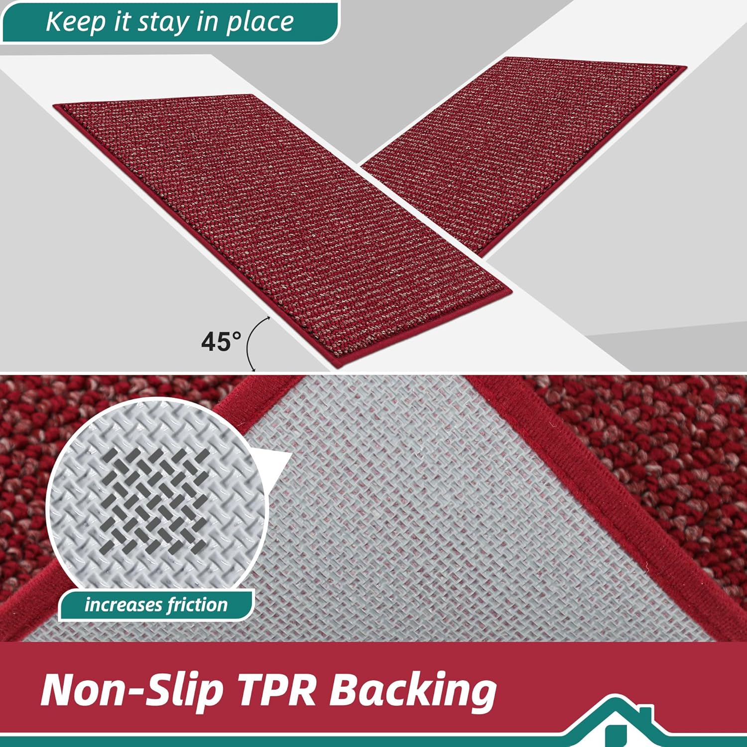 BEQHAUSE Dirt Trapper Door Mat 20" x 32", Non-Slip Washable Doormats Entrance Mat, Dirt Resistant and Absorbent Welcome Mat, Low Profile Floor Mats for Front Back Door and Entryway, Charcoal